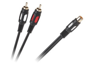 Kabel 1RCA gniazdo - 2 wtyki RCA  25cm