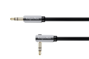 Kabel wtyk kątowy - wtyk prosty  jack 3.5  stereo 1.0m Kruger&Matz