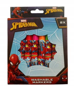 Zmywalne Pisaki Mazaki Flamastry Disney SPIDERMAN 8 sztuk