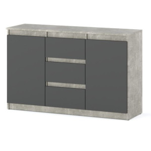 Komoda 120cm Do Pokoju Dziecka Beton Szara Mat Pojemna Szafka Nowoczesna