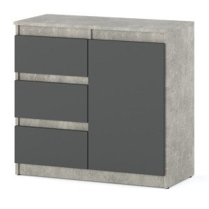 Nowoczesna Mała Komoda Do Pokoju Dziecka 80cm Pojemna Szafka Beton Szara