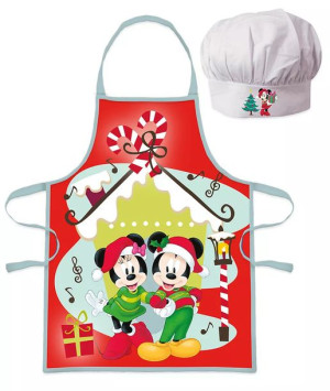 Fartuszek kuchenny z czapką ŚWIĄTECZNY MYSZKA MINNIE MICKEY