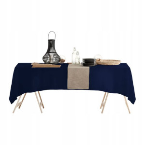 Granatowy  Obrus Plamoodporny 140x220 VIVA