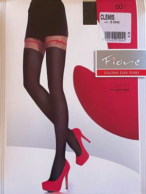 CLEMIS Rajstopy Wzory FIORE 40 DEN R3 BLACK