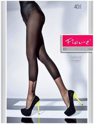 FELICIA Rajstopy Wzory FIORE 40 DEN R3 BLACK
