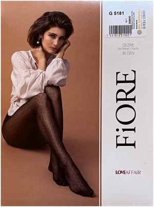 DEZIRE Rajstopy w kropki Wzory FIORE 30 den R2 BLACK
