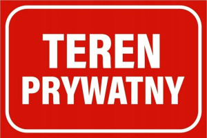Tabliczka TEREN PRYWATNY CZERWONA 30x20