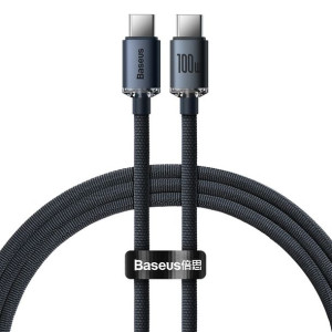 Kabel USB-C do USB-C Baseus Crystal, 100W, 1.2m (czarny)