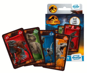 Gra karciana 4w1 JURASSIC WORLD dla dzieci