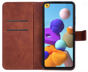 Etui Z Klapką Ekoskin Do Samsung A21s + Szkło Case