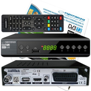 Tuner Dekoder Dvbt H265 Dvb T2 Dvb-t2 Hevc Odbiornik Tv Esperanza Ev111r