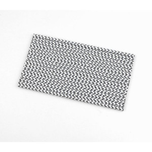 Słom ki jednorazowe papierowe 19,7x0,6 cm 25 szt ZYGZAKI CZARNO-BIAŁE