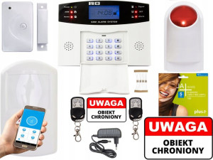 Bezprzewodowy Alarm Lcd Gsm App Syreny Polski Nowy