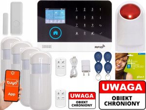 Bezprzewodowy Alarm Lcd Gsm App Syreny Wifi Polski