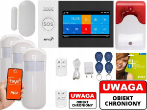 Bezprzewodowy Alarm Lcd Gsm App Syreny Wifi Tuya