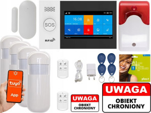 Bezprzewodowy Alarm Lcd Gsm App Syreny Wifi Tuya