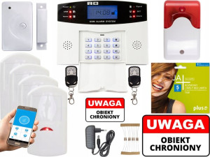 Kompletny Alarm Bezprzewodowy Gsm+ Karta Sim