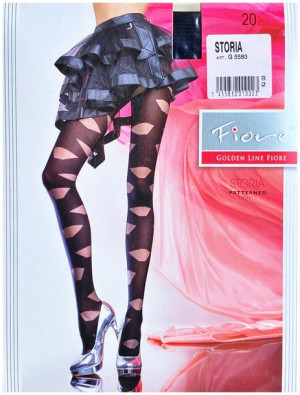 STORIA  Rajstopy Wzory FIORE 20 DEN R2 BLACK