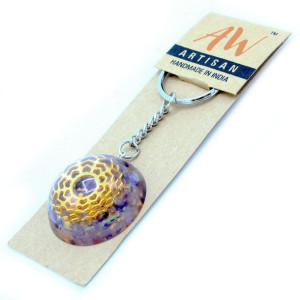 Brelok z Orgonitem - Ametyst - Mandala - Serca