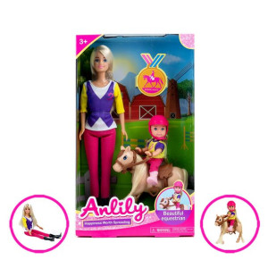 Lalka Anlily 30 Cm. Z Dzieckiem I Kucykiem