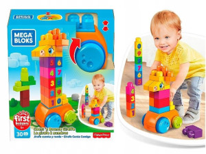Mega Bloks First Builders Żyrafka z klockami GFG19