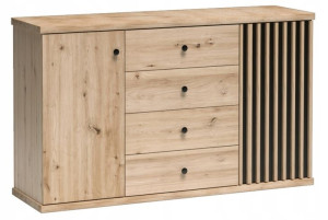 Nowoczesna Komoda z LAMELAMI 3D i SZUFLADAMI Pojemna CAMI C4
