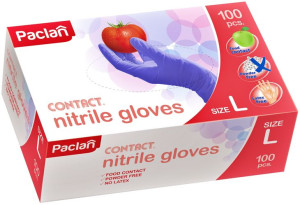 Rekawiczki Nitrylowe Lawendowe PACLAN  L 100 szt