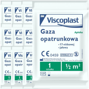 10 Szt Viscoplast Jałowa Gaza Opatrunkowa 0.5 M