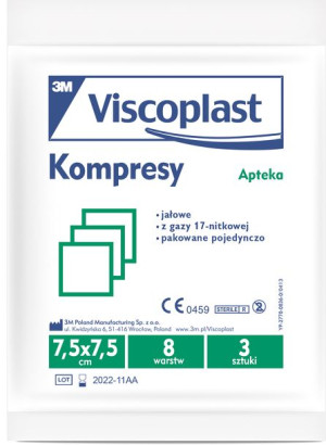 VISCOPLAST kompresy jalowe 7.5*7.5