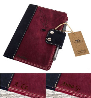 Skórzany notes A5 ręcznie robiony z personalizacją