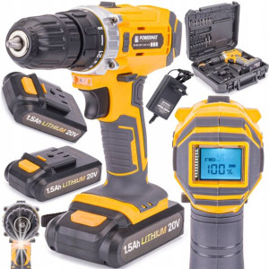 Wkrętarka AKUMULATOROWA Wiertarka LCD 2x Aku 20V