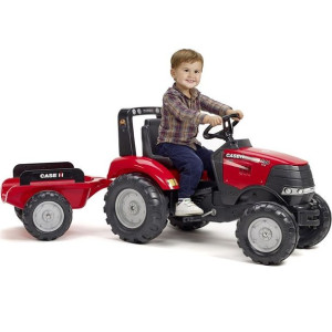 Falk Traktor Na Pedały Case Czerwony Duży Z Przyczepką Od 3 Lat