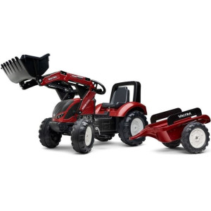 Falk Traktor Valtra Bordowy Na Pedały Z Przyczepką I Łyżką Od 3 Lat