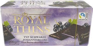 Czekoladki Royal Thins Schwarze Johannisbeere 200g