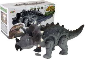 Dinozaur Na Baterie Triceratops Szary