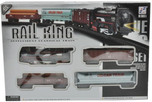 Kolejka Rail King Parowóz + 3 Wagony