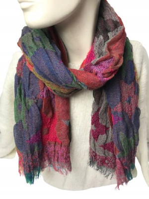 SZALIK DAMSKI DUŻY wzory miękki frędzle kolorowy