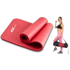 Mata fitness NBR antypoślizgowa czerwona i torba Eb fit