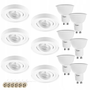 Zestaw 6x Oprawa Podtynkowa Halogenowa Led Gu10 5w