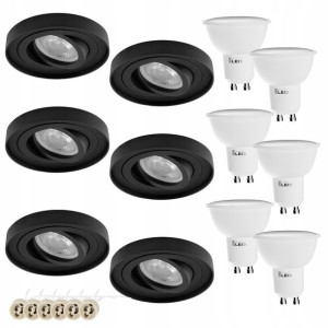 Zestaw 6x Oprawa Podtynkowa Halogenowa Led Gu10 7w