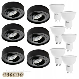 Zestaw 6x Oprawa Podtynkowa Halogenowa Led Gu10 3w