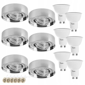 Zestaw 6x Oprawa Podtynkowa Halogenowa Led Gu10 9w