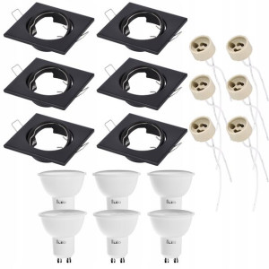 Zestaw 6x Oprawa sufitowa halogenowa 6x GU10 7W