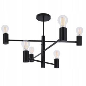Lampa sufitowa wisząca 6x E27 LED CZARNA