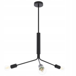 Lampa sufitowa wisząca 3x E27 LED CZARNA Loft
