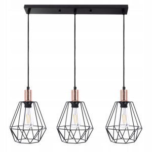 Lampa sufitowa wisząca Żyrandol POTRÓJNA DIAMENT