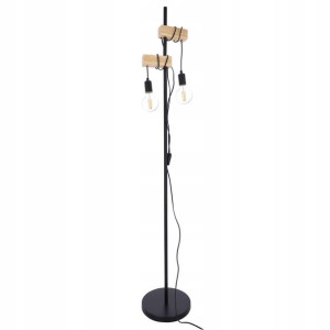 Lampa stojąca podłogowa LED 2x E27 SCANDI DREWNO