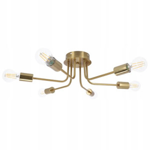 Lampa sufitowa wisząca 6x E27 LED ZŁOTA