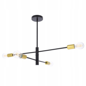 Lampa sufitowa wisząca 4x E27 LED CZARNO ZŁOTA