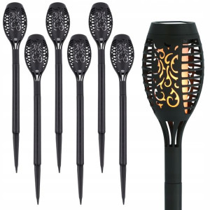 Zestaw 6 SZT Lampa solarna LED POCHODNIA WBIJANA